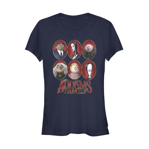 Junior’s Addams Family Portrait Panels T-Shirt