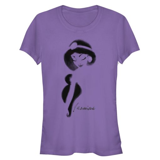 Junior’s Aladdin Jasmine Graffiti Print T-Shirt