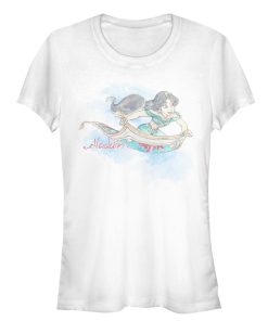 Junior’s Aladdin Jasmine Watercolor Carpet Ride T-Shirt
