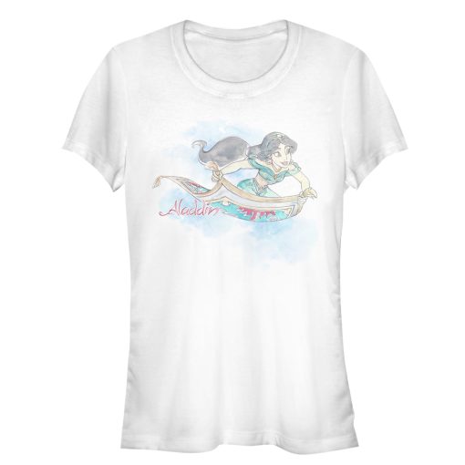 Junior’s Aladdin Jasmine Watercolor Carpet Ride T-Shirt