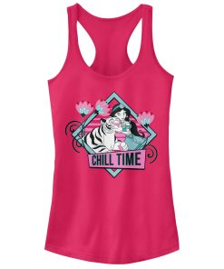 Junior’s Aladdin Jasmine and Rajah Chill Racerback Tank Top