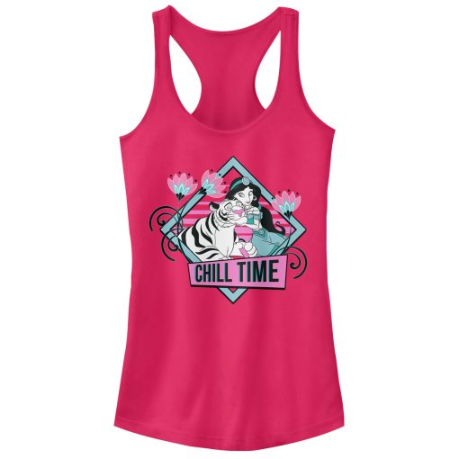 Junior’s Aladdin Jasmine and Rajah Chill Racerback Tank Top