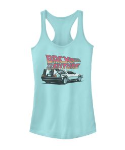 Junior’s Back to the Future DeLorean Bold Cartoon Racerback Tank Top
