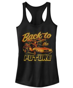 Junior’s Back to the Future DeLorean Schematic Print Racerback Tank Top