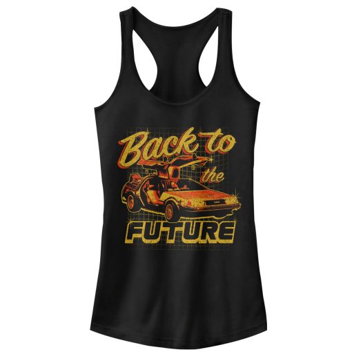 Junior’s Back to the Future DeLorean Schematic Print Racerback Tank Top