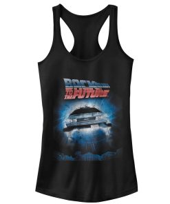 Junior’s Back to the Future Retro DeLorean Poster Racerback Tank Top