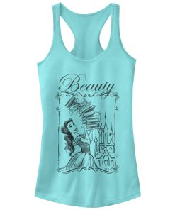 Junior’s Beauty and the Beast Belle Book Tower Racerback Tank Top