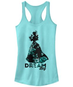 Junior’s Beauty and the Beast Belle Dream Big Floral Print Racerback Tank Top