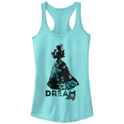 Junior’s Beauty and the Beast Belle Dream Big Floral Print Racerback Tank Top