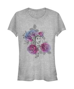 Junior’s Beauty and the Beast Belle Floral Triangle T-Shirt