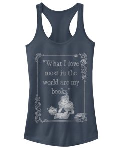 Junior’s Beauty and the Beast Belle Loves Books Racerback Tank Top