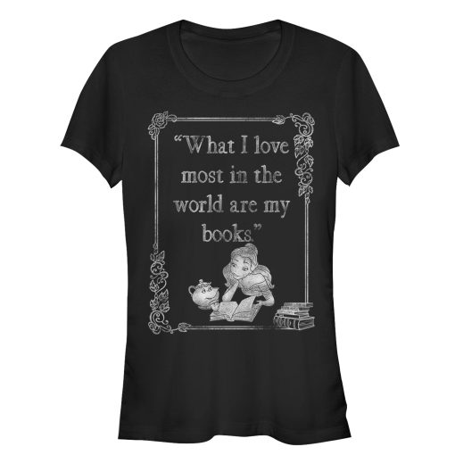 Junior’s Beauty and the Beast Belle Loves Books T-Shirt