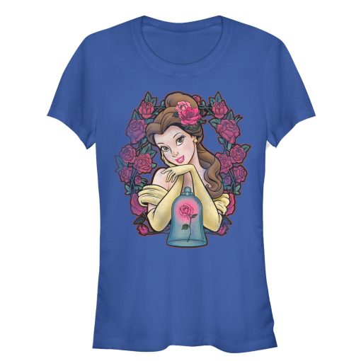 Junior’s Beauty and the Beast Belle Rose Frame T-Shirt