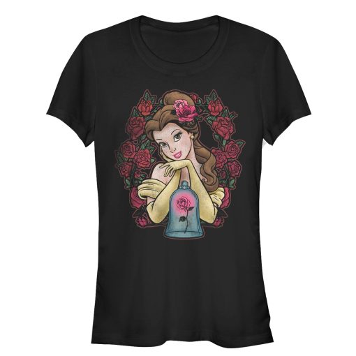 Junior’s Beauty and the Beast Belle Rose Wreath T-Shirt