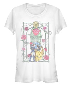 Junior’s Beauty and the Beast Classic Love Stained Glass T-Shirt