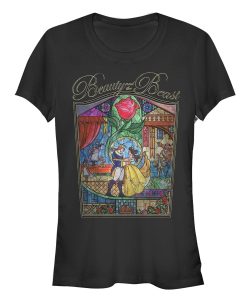 Junior’s Beauty and the Beast Glass Window T-Shirt
