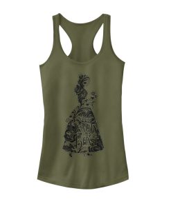 Junior’s Beauty and the Beast Lace Print Racerback Tank Top