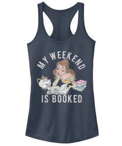 Junior’s Beauty and the Beast Weekend Booked Racerback Tank Top