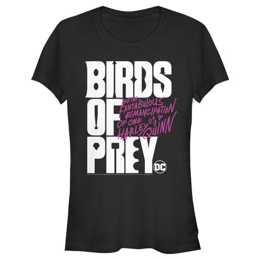 Junior’s Birds of Prey Bold Text Logo T-Shirt