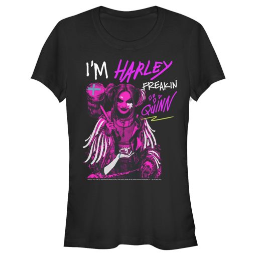 Junior’s Birds of Prey Harley Freakin’ Quinn Cartoon T-Shirt