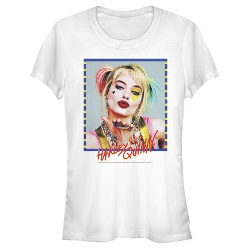 Junior’s Birds of Prey Harley Quinn Blowing Kiss T-Shirt