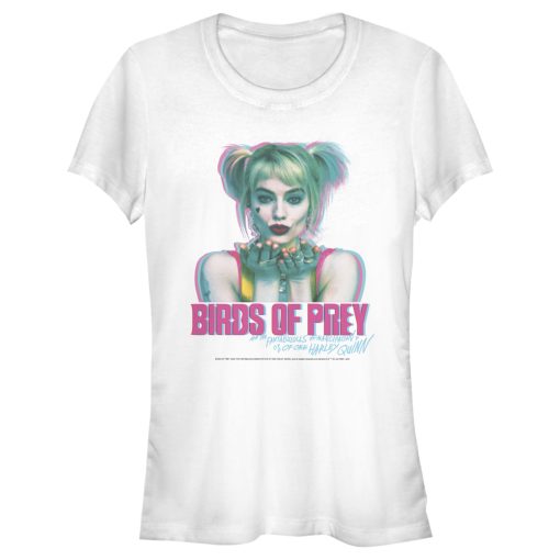 Junior’s Birds of Prey Harley Quinn Blur T-Shirt