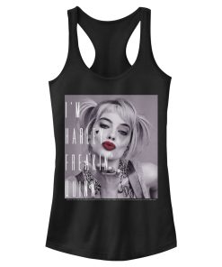 Junior’s Birds of Prey I’m Harley Freakin’ Quinn Racerback Tank Top