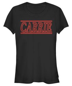 Junior’s Carrie Retro Neon Logo T-Shirt