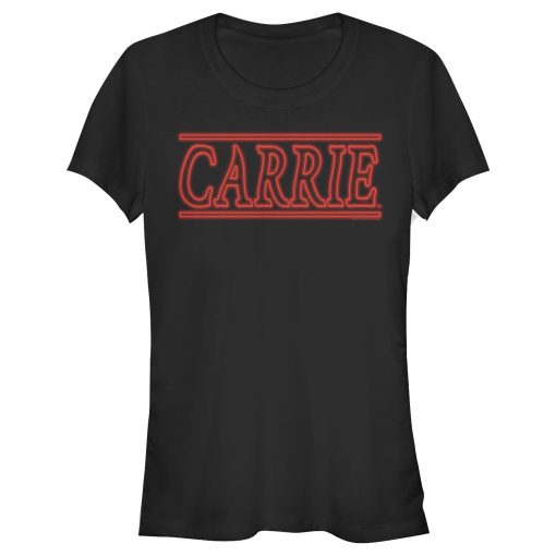 Junior’s Carrie Retro Neon Logo T-Shirt