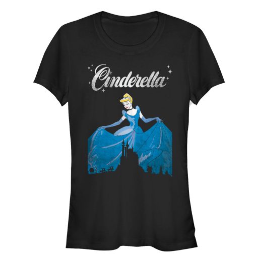 Junior’s Cinderella Dress Silhouette T-Shirt