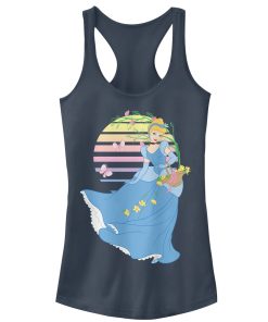 Junior’s Cinderella Flower Basket Racerback Tank Top