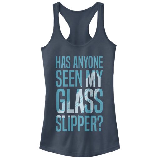 Junior’s Cinderella Glass Slipper Racerback Tank Top