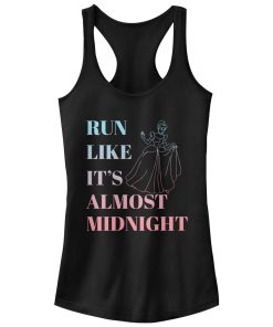Junior’s Cinderella Run Like Midnight Racerback Tank Top