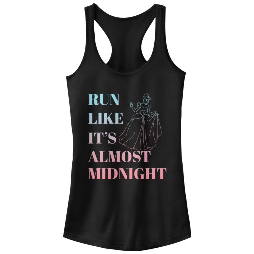 Junior’s Cinderella Run Like Midnight Racerback Tank Top