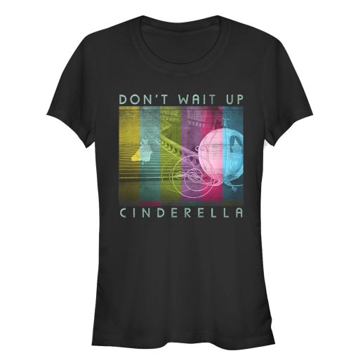 Junior’s Cinderella TV Glitch Stripe T-Shirt