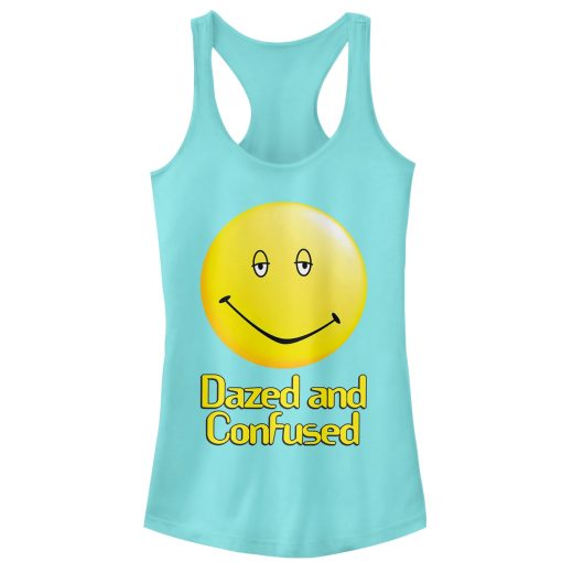 Junior’s Dazed and Confused Big Smiley Logo Racerback Tank Top