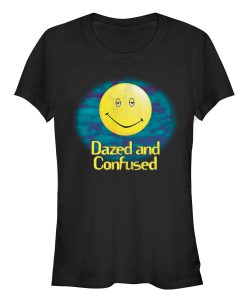 Junior’s Dazed and Confused Cloudy Big Smiley Logo T-Shirt