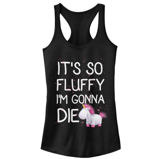 Junior’s Despicable Me Agnes Fluffy Unicorn Spots Racerback Tank Top