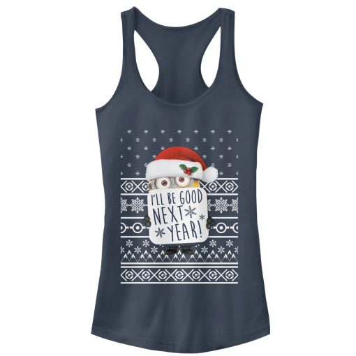 Junior’s Despicable Me Christmas Good Minion Racerback Tank Top