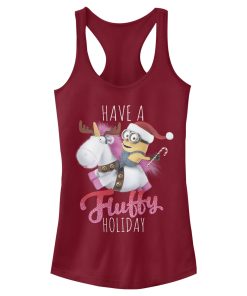 Junior’s Despicable Me Christmas Minions Have A Fluffy Day Unicorn Racerback Tank Top