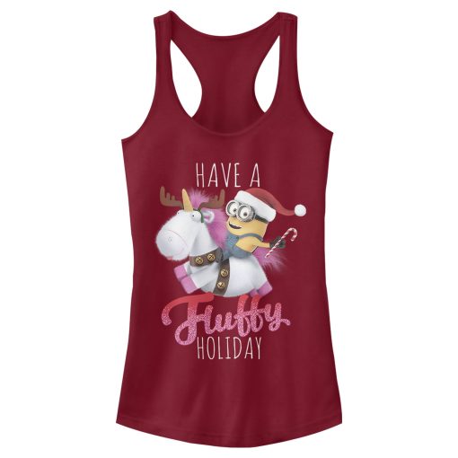 Junior’s Despicable Me Christmas Minions Have A Fluffy Day Unicorn Racerback Tank Top