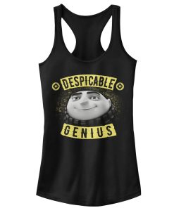 Junior’s Despicable Me Evil Genius Gru Banner Racerback Tank Top
