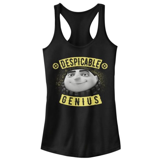 Junior’s Despicable Me Evil Genius Gru Banner Racerback Tank Top