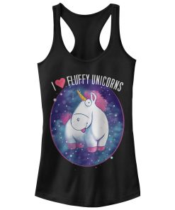 Junior’s Despicable Me Love Fluffy Unicorns Racerback Tank Top