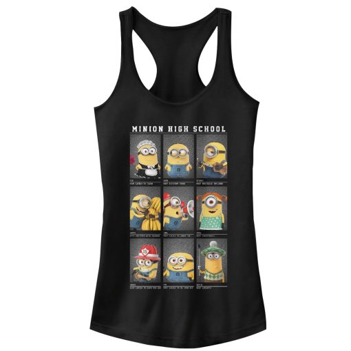 Junior’s Despicable Me Minion High School Yearbook Racerback Tank Top