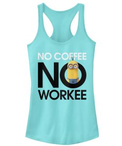 Junior’s Despicable Me Minion No Coffee Racerback Tank Top