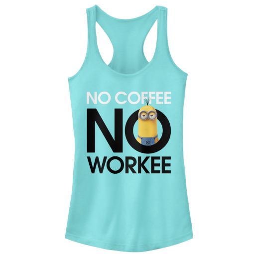 Junior’s Despicable Me Minion No Coffee Racerback Tank Top