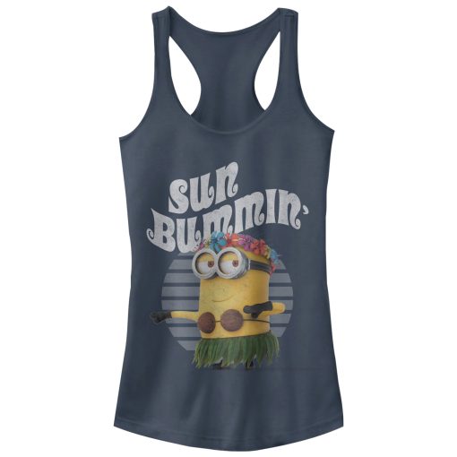 Junior’s Despicable Me Minion Sun Bummin’ Hula Racerback Tank Top