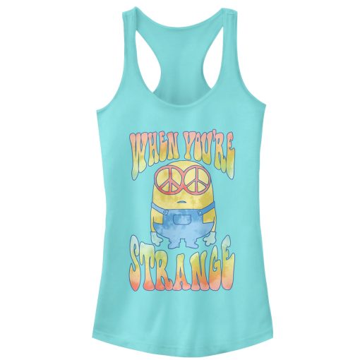 Junior’s Despicable Me Minion Tie-Dye Strange Racerback Tank Top