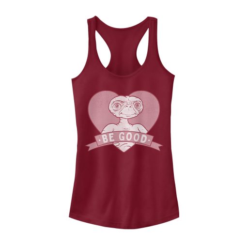 Junior’s E.T. the Extra-Terrestrial Valentine Alien Be Good Profile Racerback Tank Top